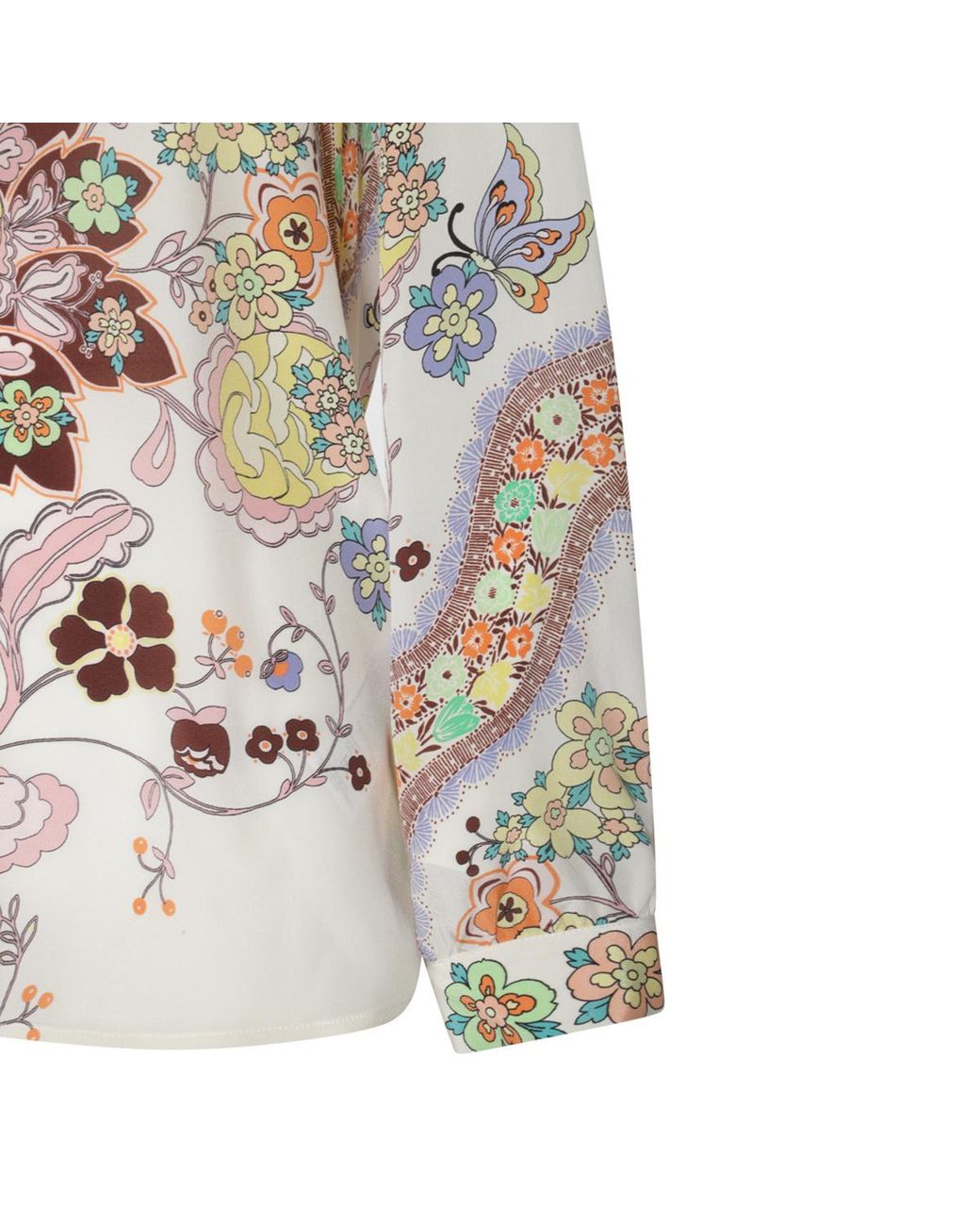 Etro White Floral-Printed Long Sleeved Shirt
