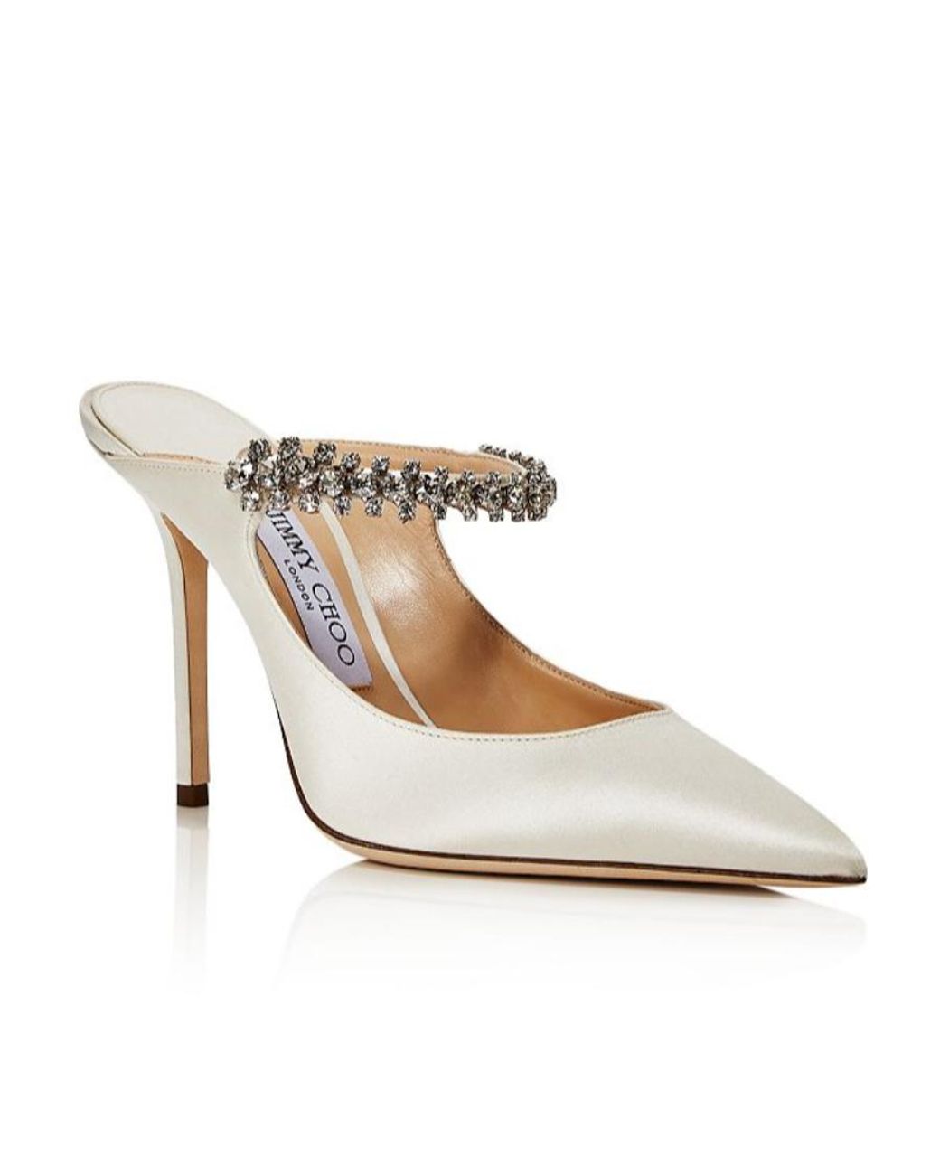 Jimmy Choo White Bing Embellished Pointed-Toe Pumps