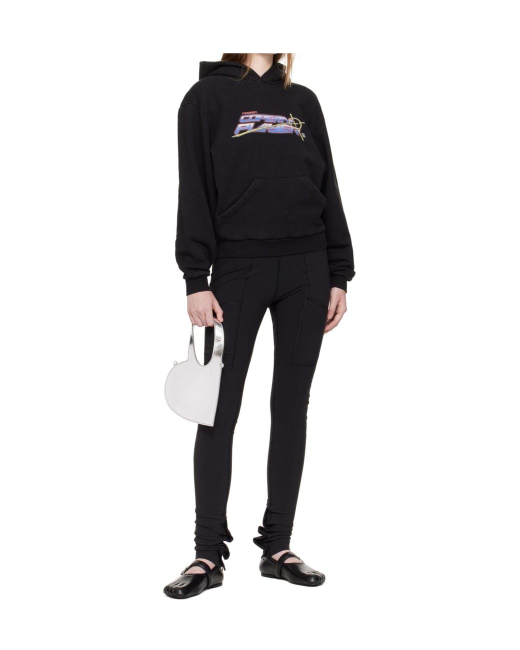 Coperni Black Long Sleeve Logo Print Hoodie