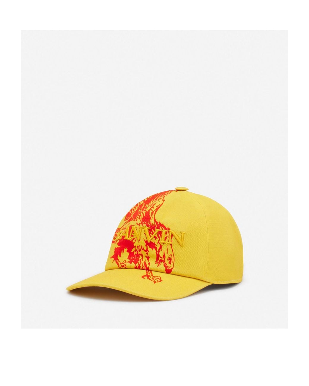 Lanvin Yellow Logo Embroidery Cap for men