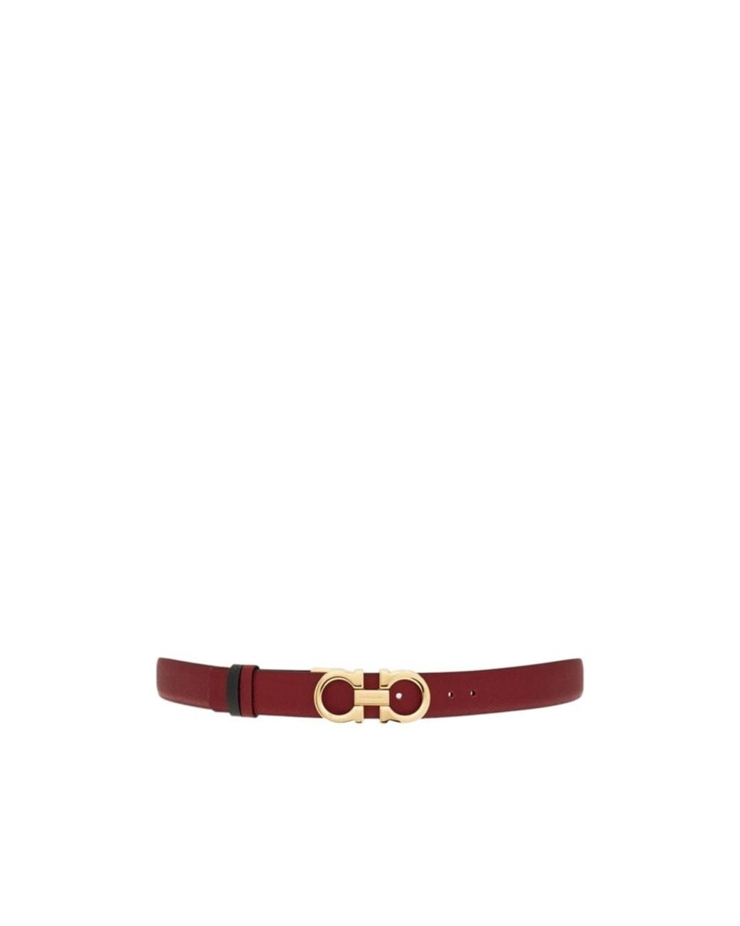 Ferragamo White Gancini Reversible Leather Belt