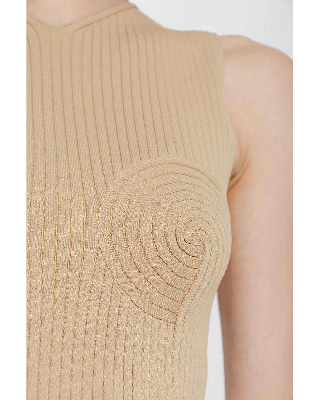 Nanushka Natural Shaped-Bustier V-Neck Knitted Top
