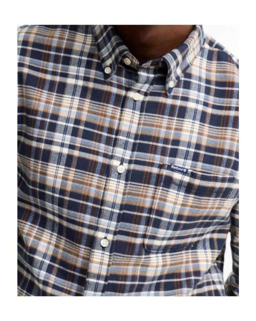 Barbour Blue Check-Pattern Button-Down Shirt for men