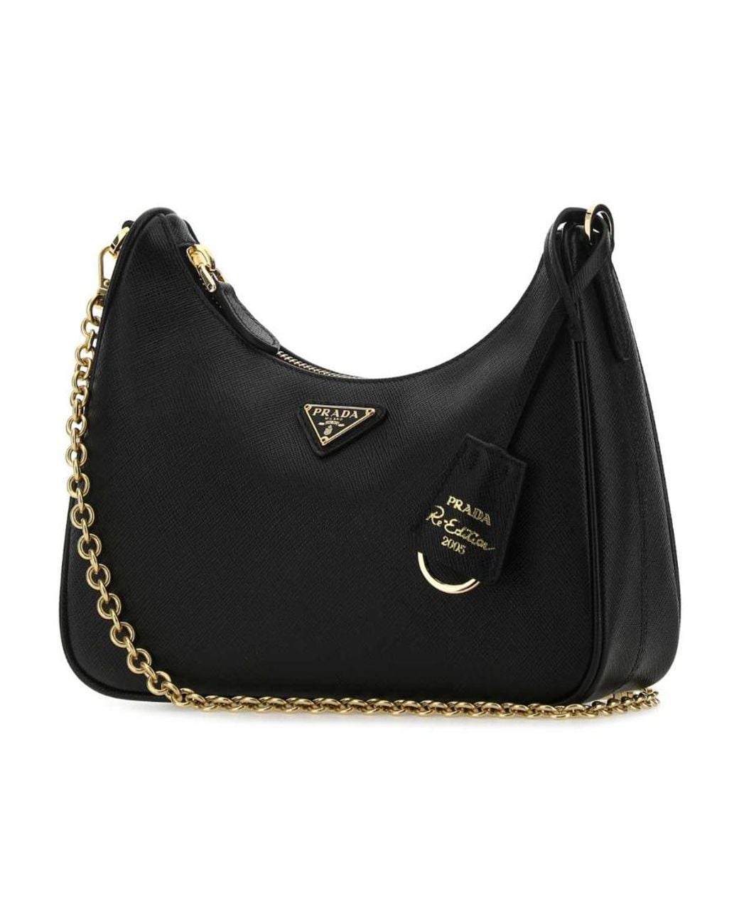Prada Black Re-Edition 2005 Saffiano Leather Bag