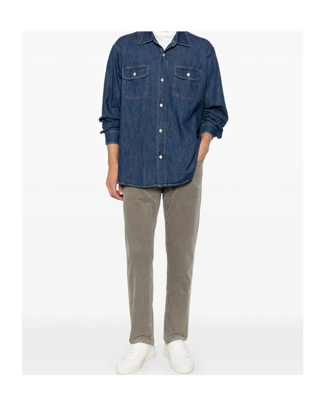 Tramarossa Gray Straight-Leg Casual Pants for men