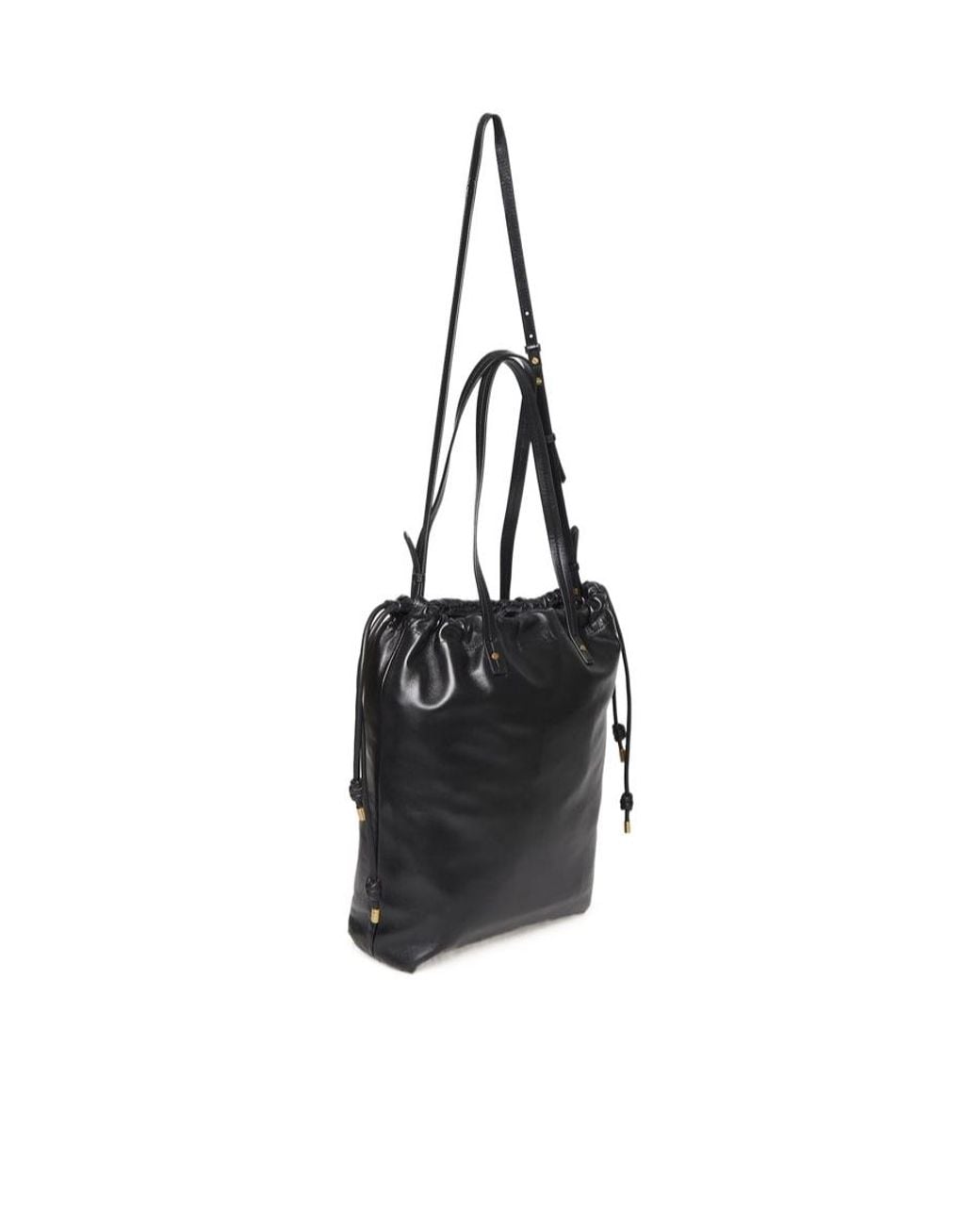 Isabel Marant Black Silven Logo Printed Drawstring Shoulder Bag