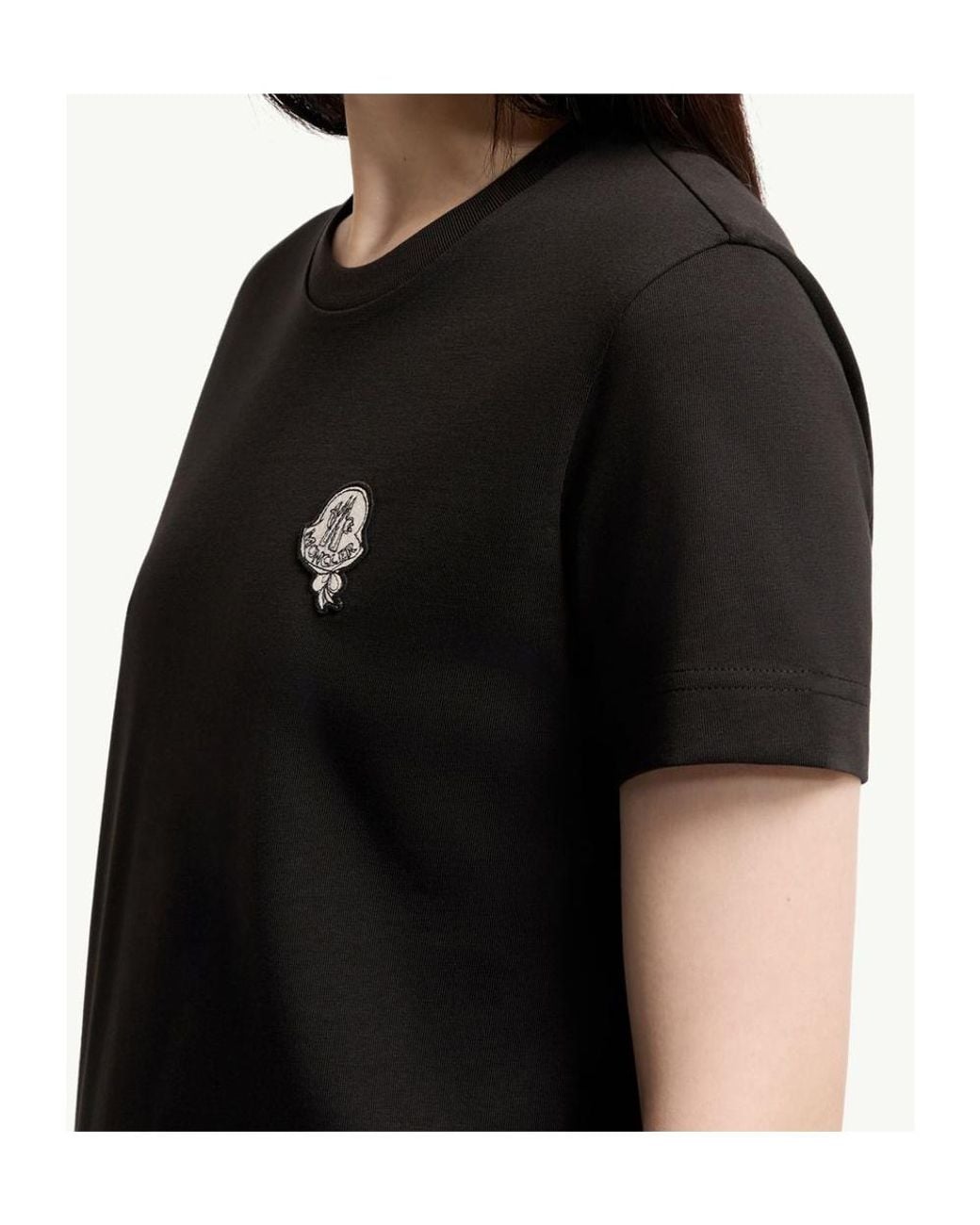 Moncler Black Logo Patch Crewneck T-Shirt