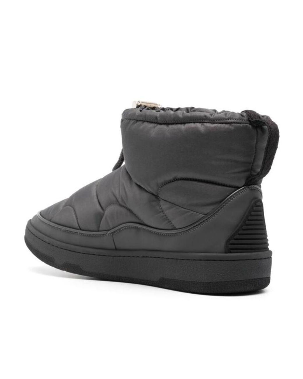 Lanvin Black Quilted Padded Drawstring Ankle Boots for men