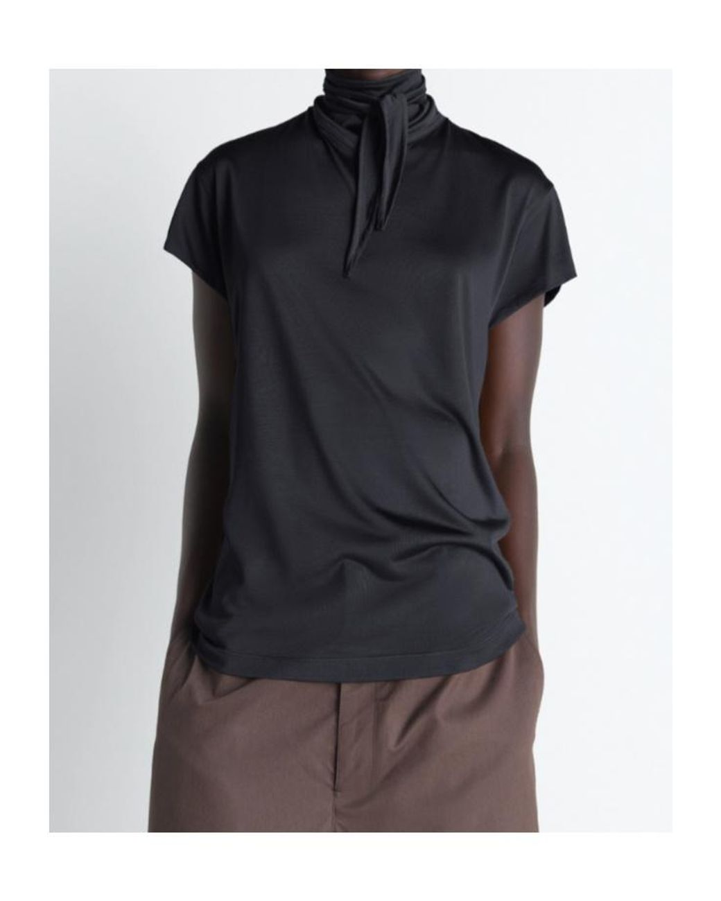 Lemaire Black Short Sleeve Foulard Top