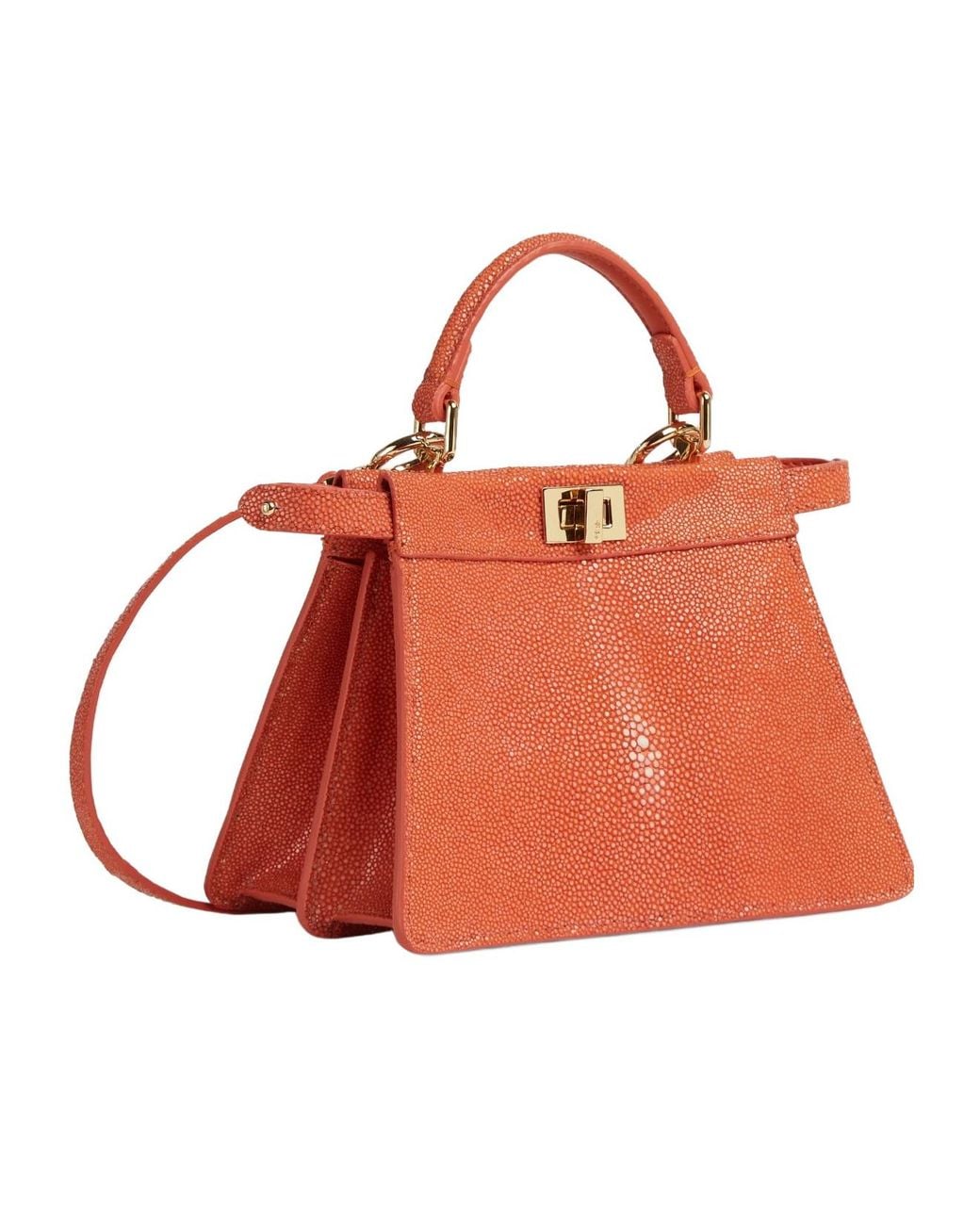 Fendi Orange Stingray Leather Bag