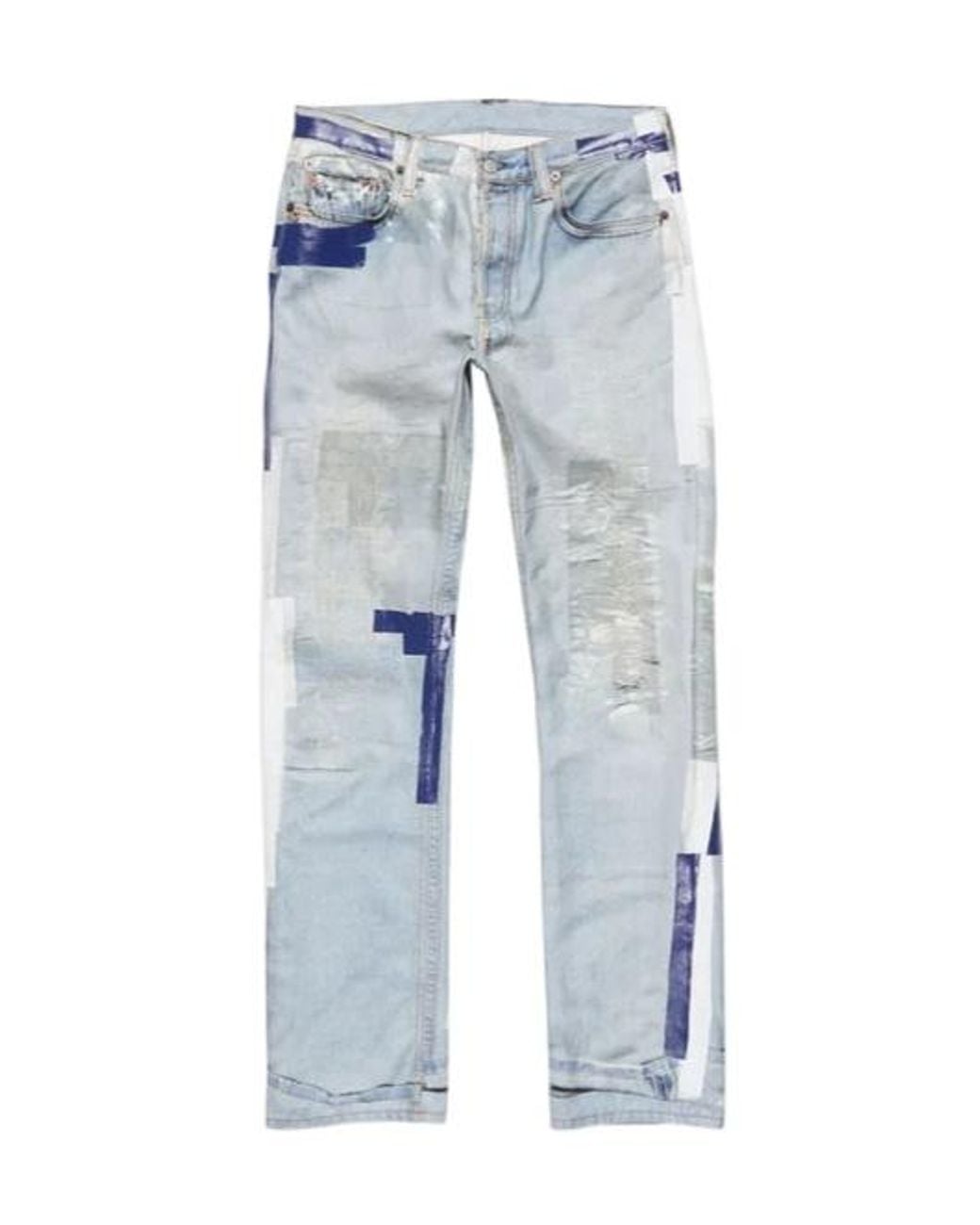 Acne Blue Trompe-L'Œil Tape Jeans for men