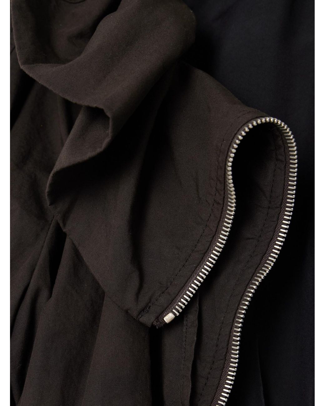 Dries Van Noten Black Ruffled Gathered Cotton-Blend Jacket
