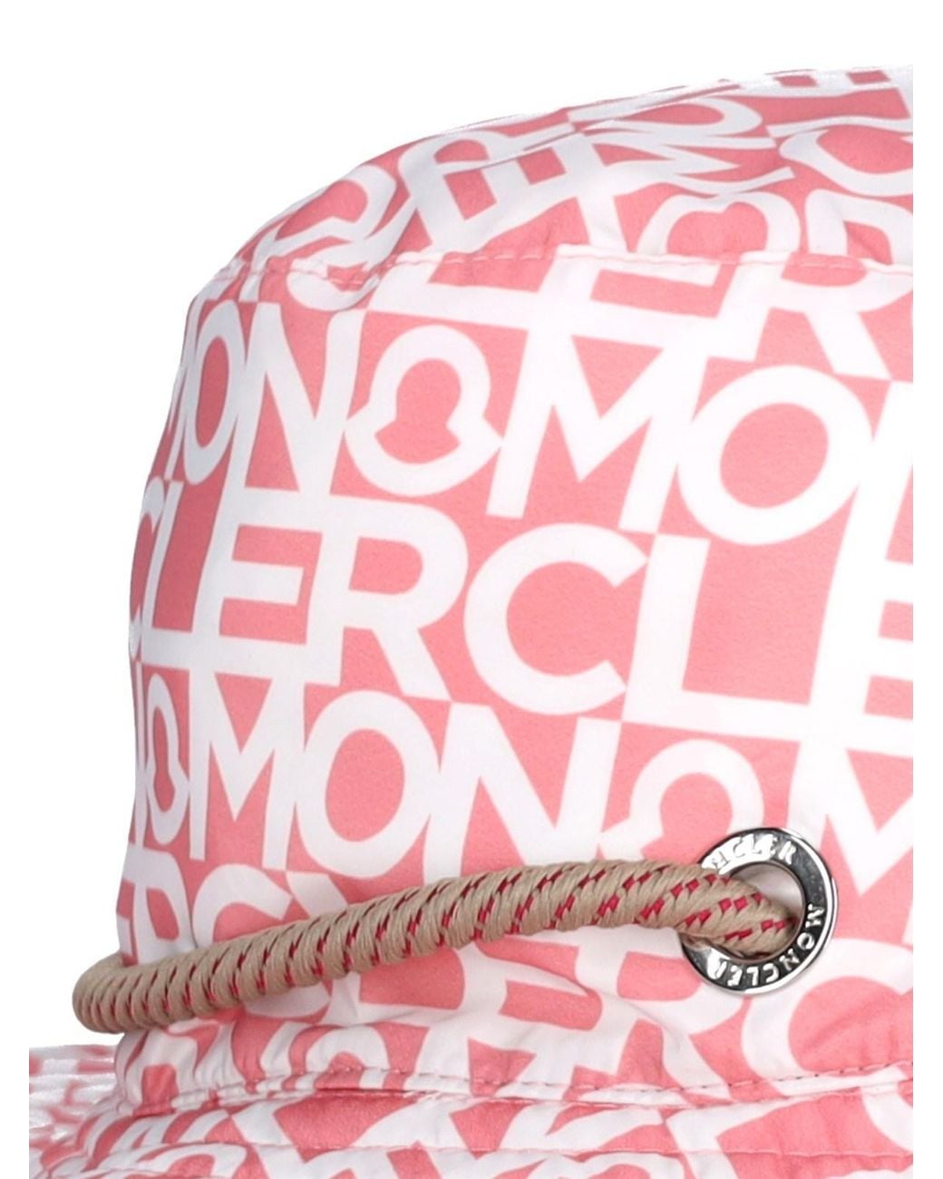 Moncler Pink Logo Drawstring Hat