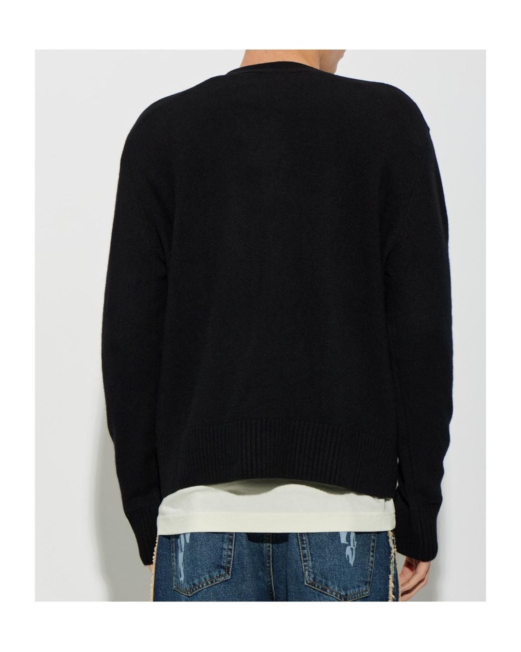 Palm Angels Black Long-Sleeve Cardigan for men