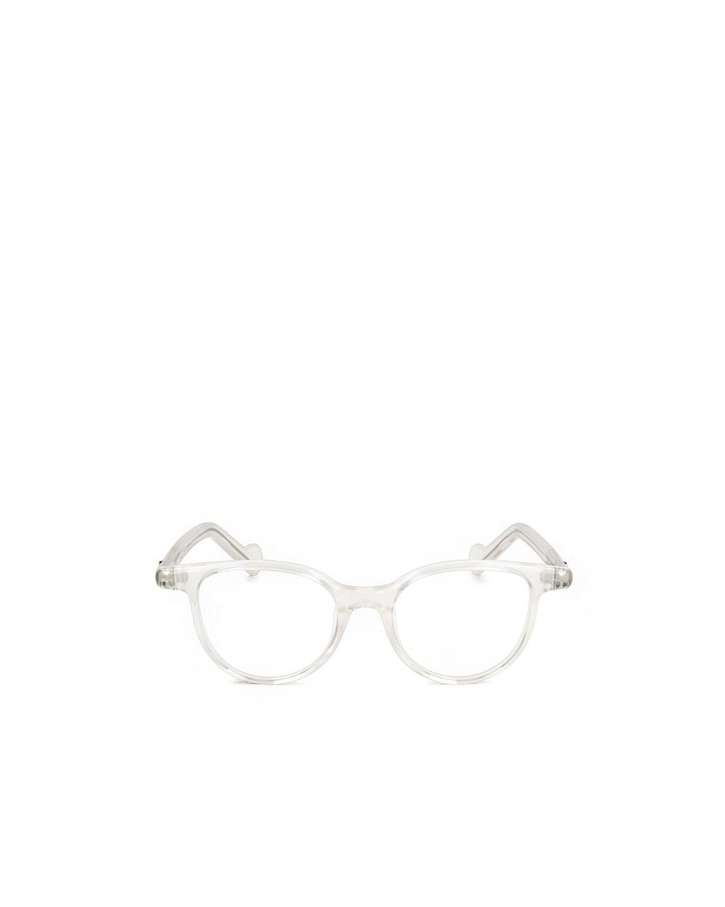 Moncler White Eyewear Round Frame Glasses