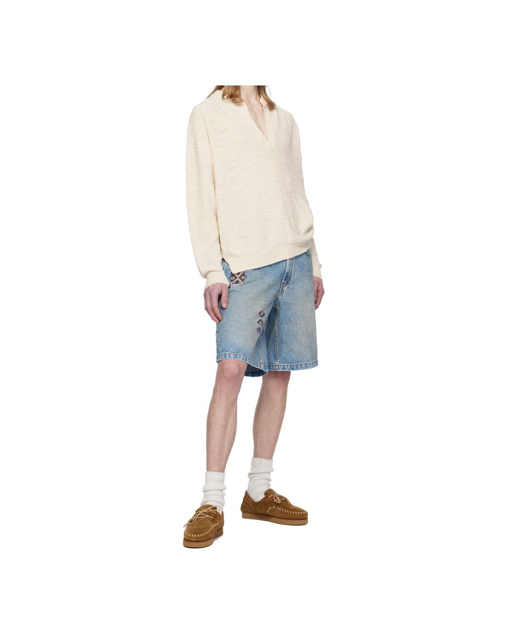 Isabel Marant White Arnold V-Neck Jumper for men