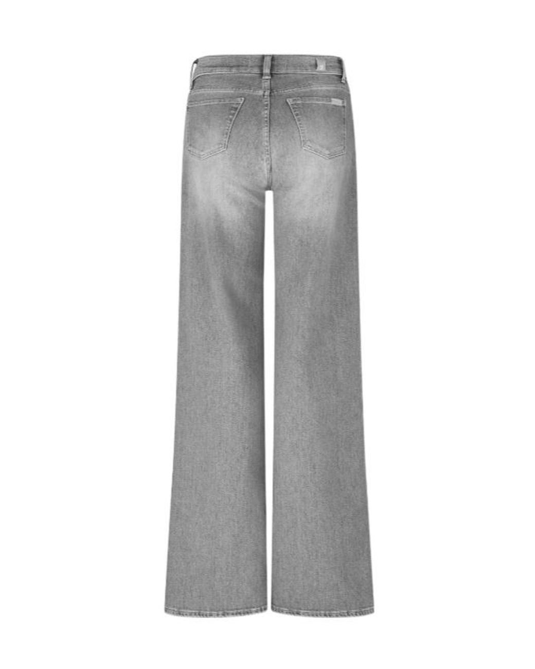 7 For All Mankind Gray Lotta Wide Leg Jeans