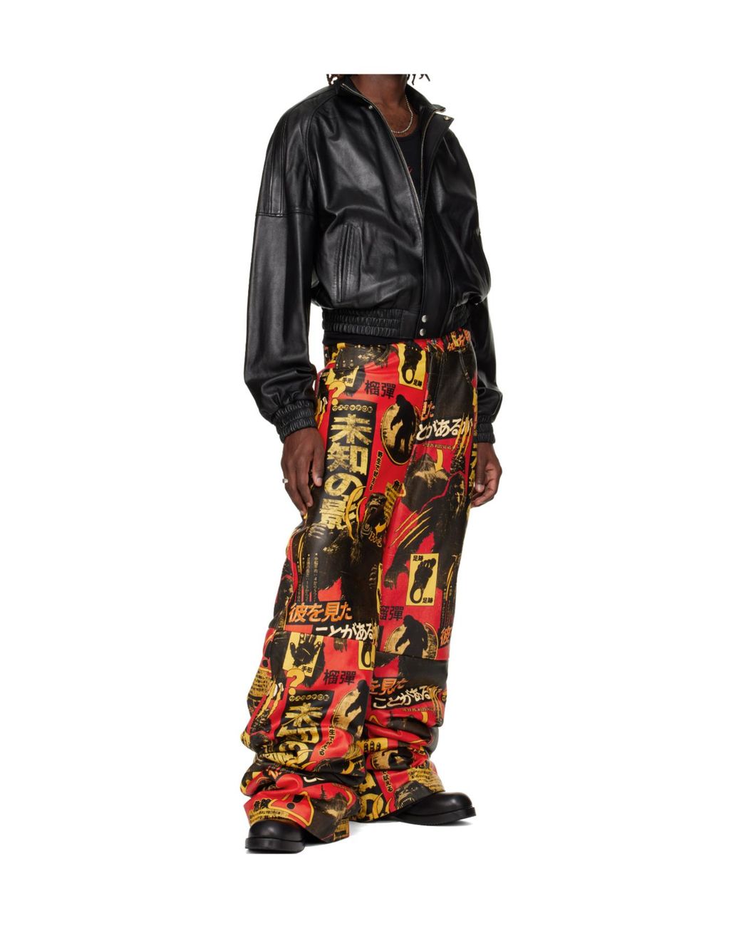 Lu'u Dan Black Printed Ski Pants for men
