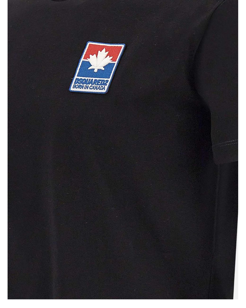 DSquared² Black Logo Patch Crewneck T-Shirt for men