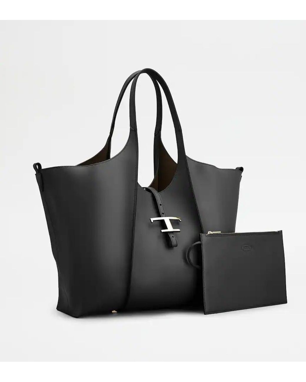 Tod's Black T Timeless Shopping Bag