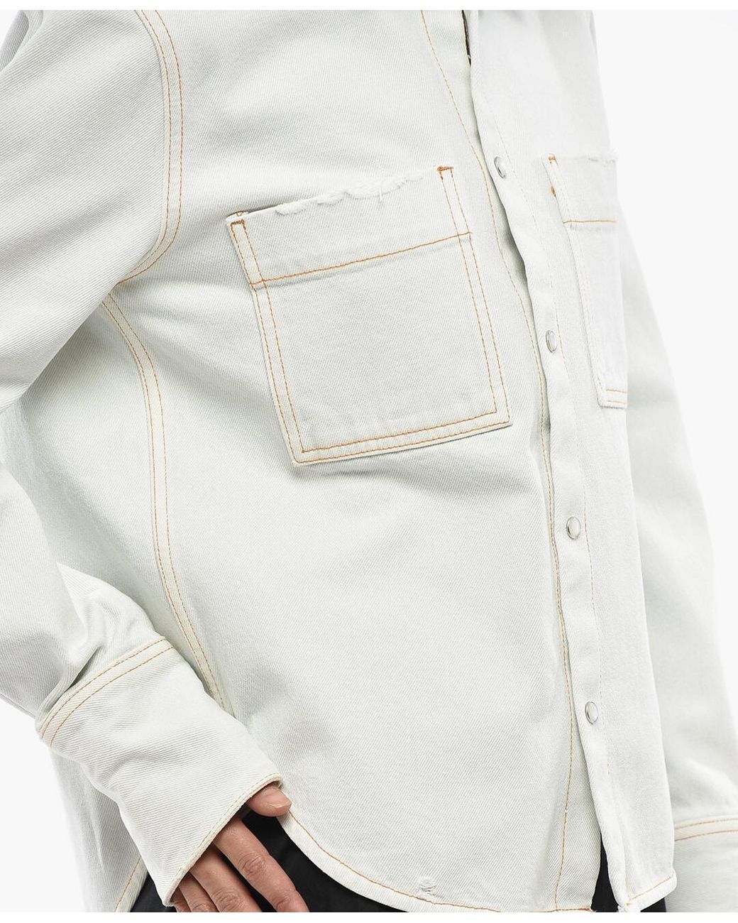 DARKPARK White Glenn Snap-Button Overshirt