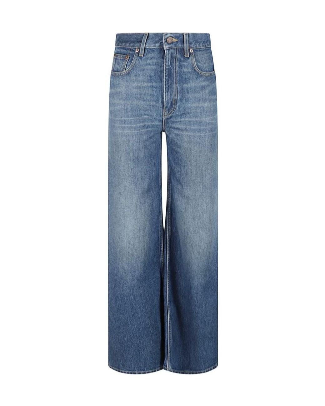 Chloé Blue Chloé Logo Patch Straight-Leg Jeans