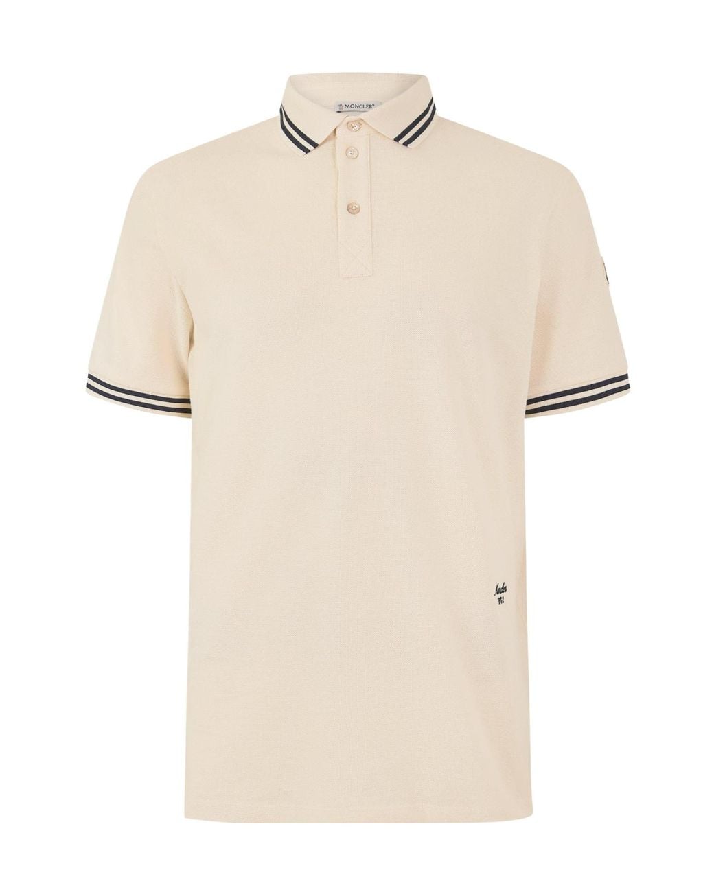 Moncler Natural Shortsleeve Polo Shirt for men
