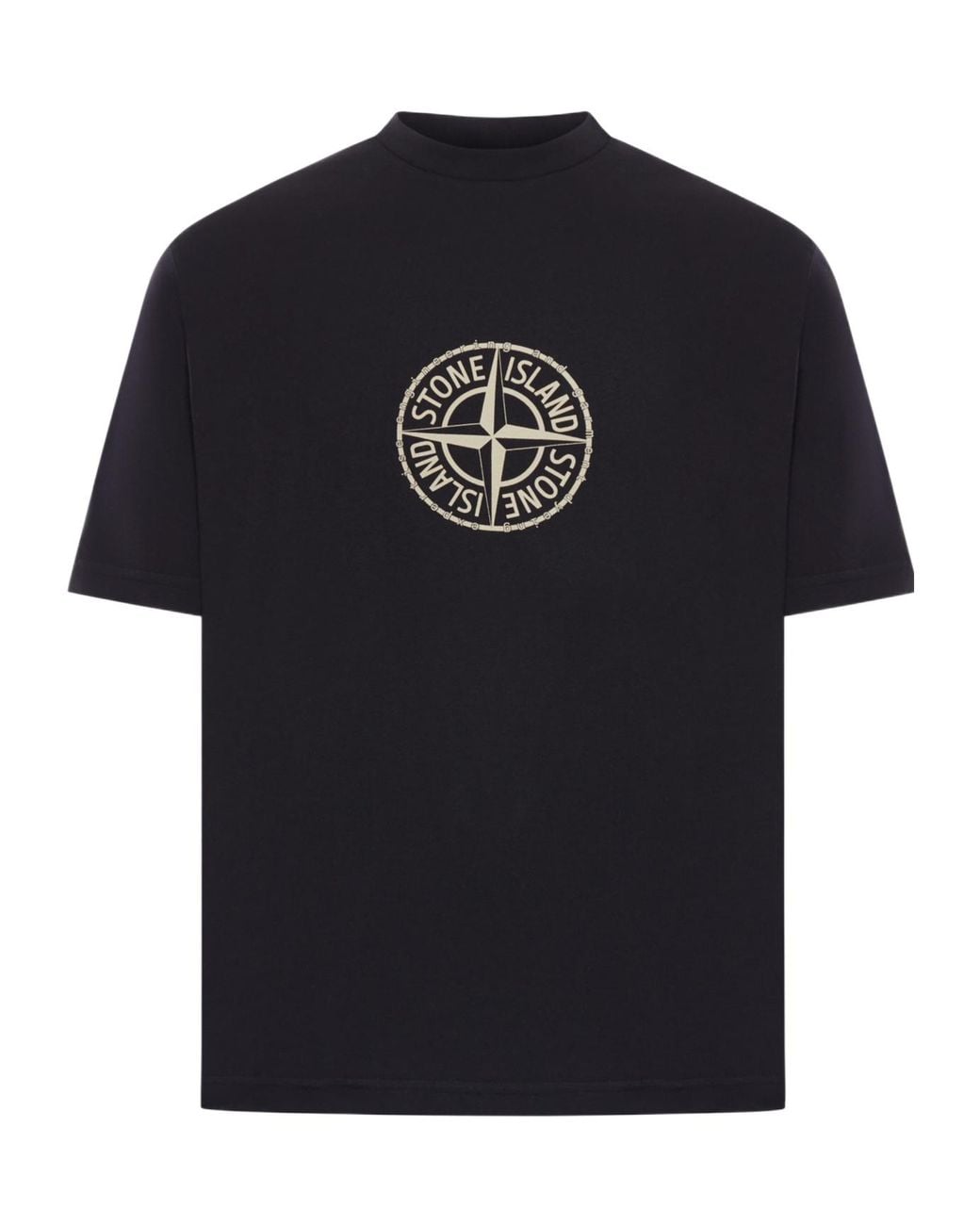 Stone Island Black Compass Printed Regular-Fit T-Shirt for men