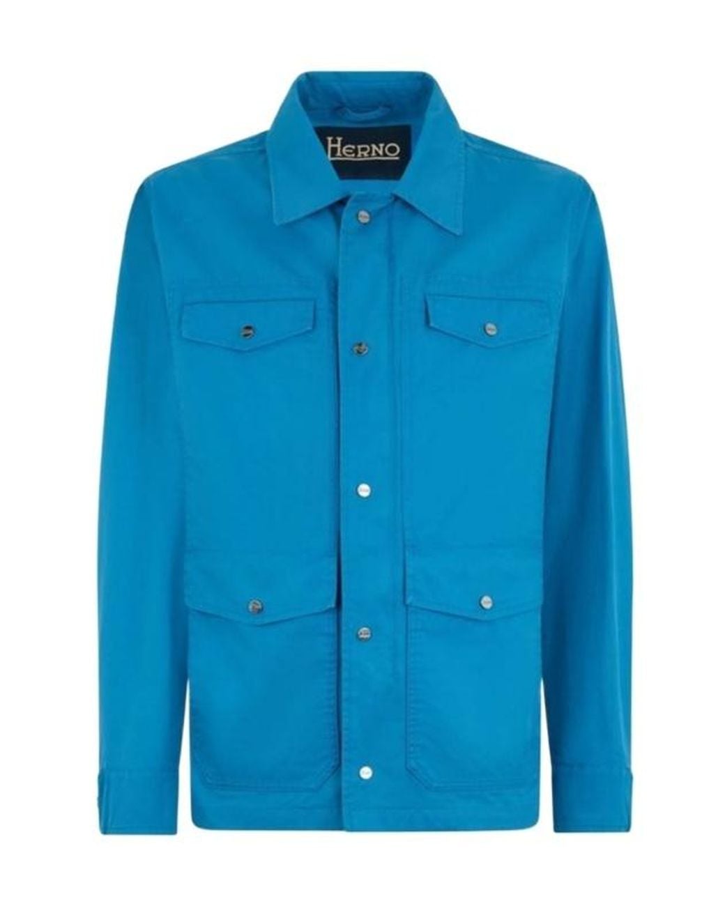 Herno Blue Utility Pocket Shirt for men