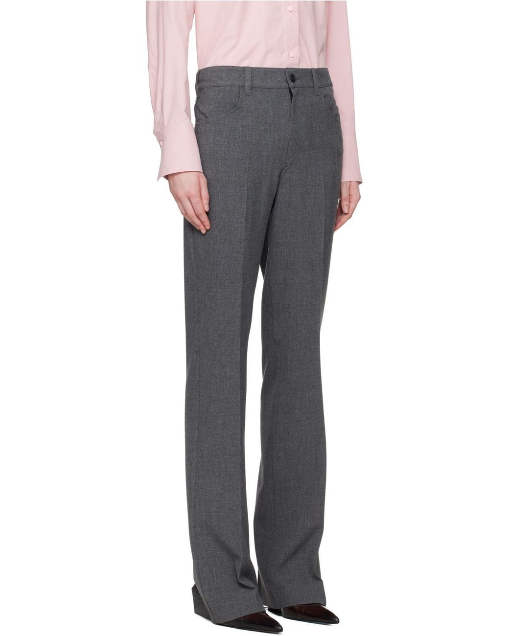 The Attico Gray The Pressed Creased Trousers