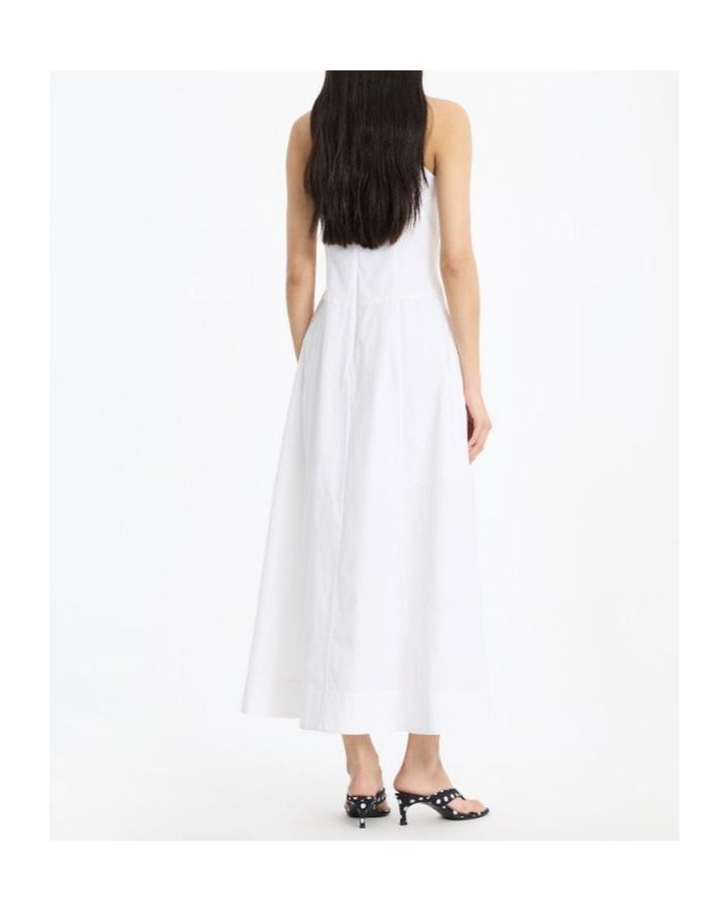 ROTATE BIRGER CHRISTENSEN White Sleeveless Flower Midi Dress