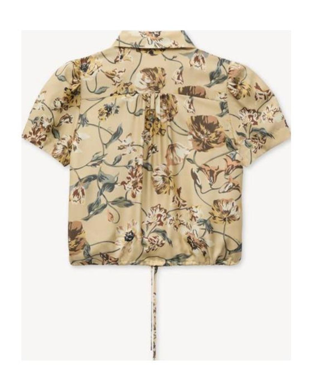 KENZO White Floral Print Drawstring Shirt