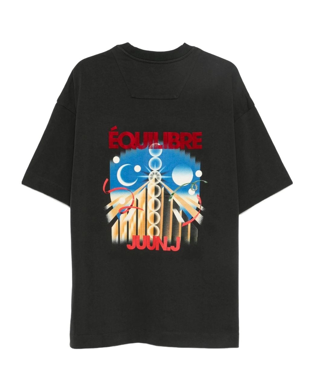 Juun.J Black Logo-Embroidered T-Shirt for men