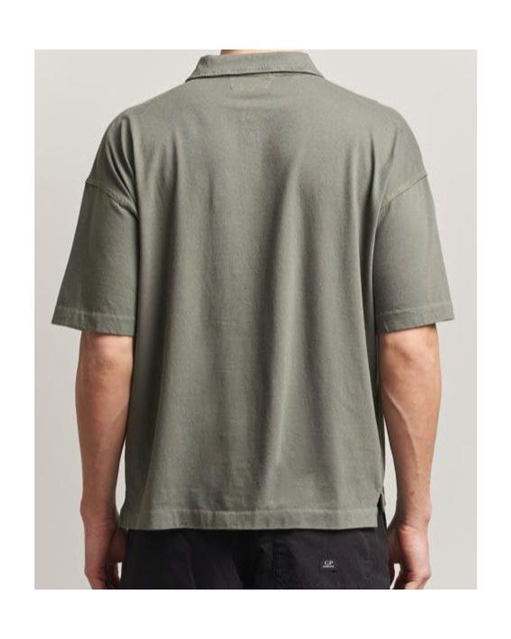 C P Company Green Embroidered Polo Shirt for men
