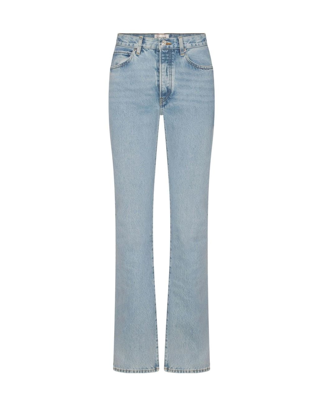 FRAME Blue High Waist Straight Jeans