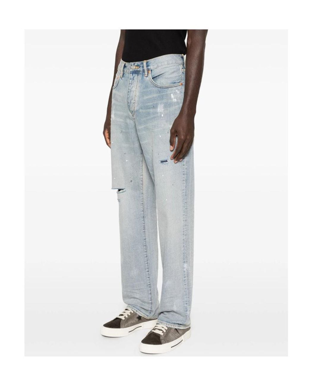 Purple Brand Blue Belt Loop Jeans for men