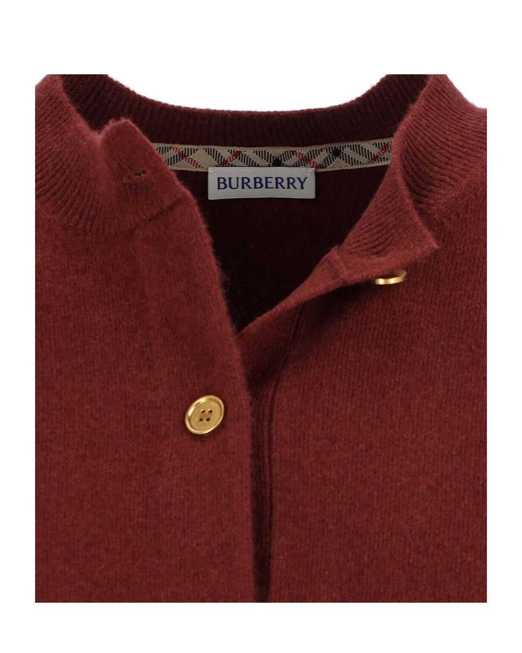 Burberry Brown Cashmere Ekd-Embroidered Cardigan