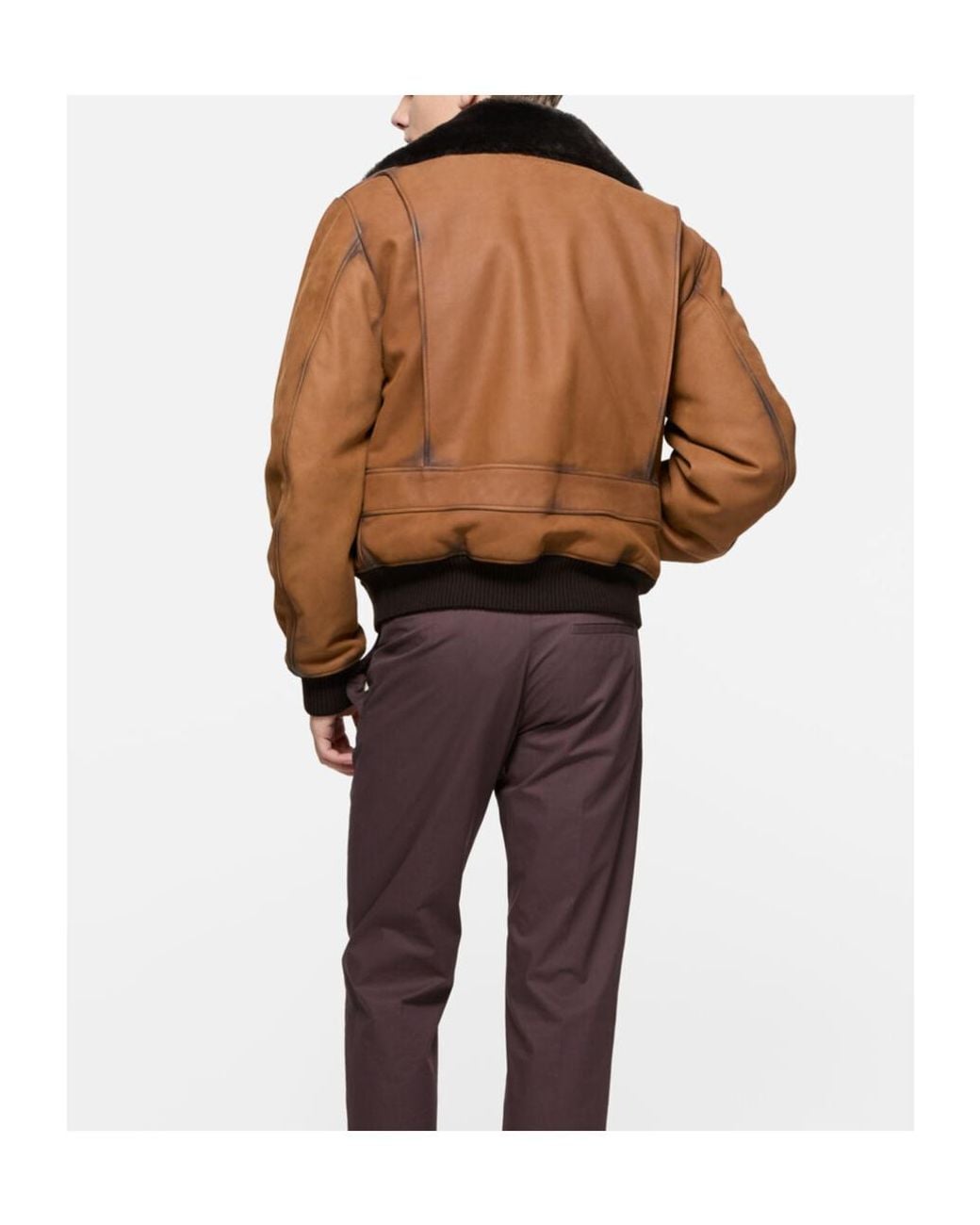 Acne Brown Suede Bomber Jacket for men
