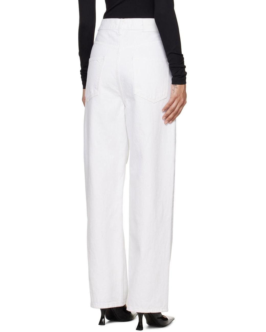 Wardrobe NYC White Low-Rise Straight-Leg Jeans