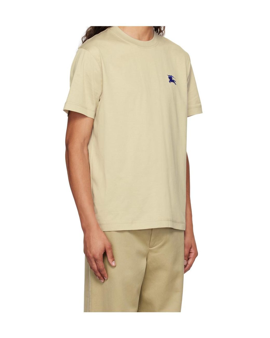 Burberry Natural Ekd-Embroidered Crewneck T-Shirt for men