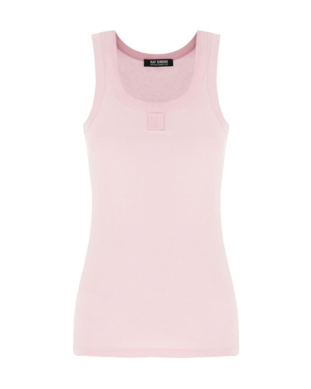 Raf Simons Pink Logo Patch Tank Top