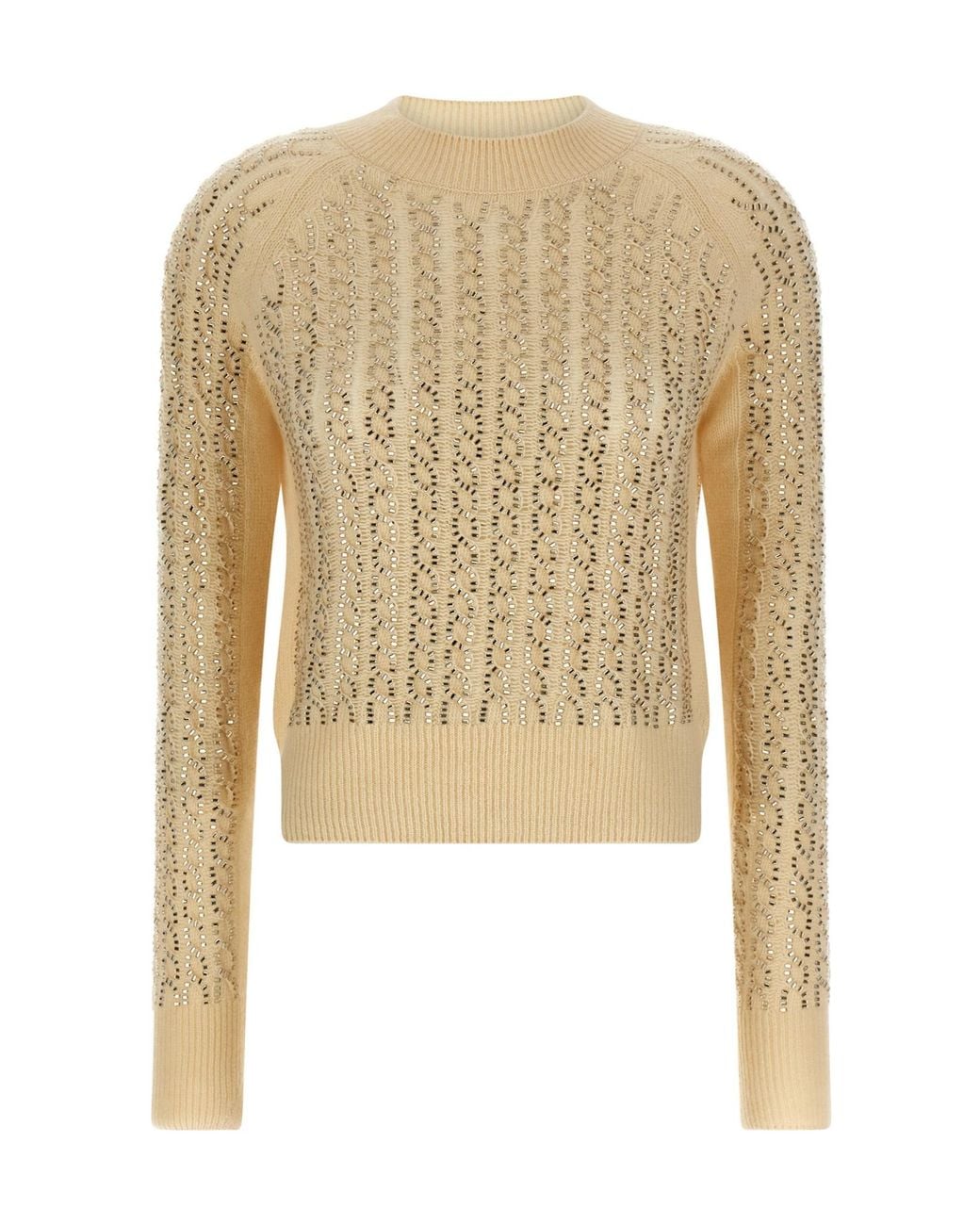 Ermanno Scervino White Baguette Studded Sweater
