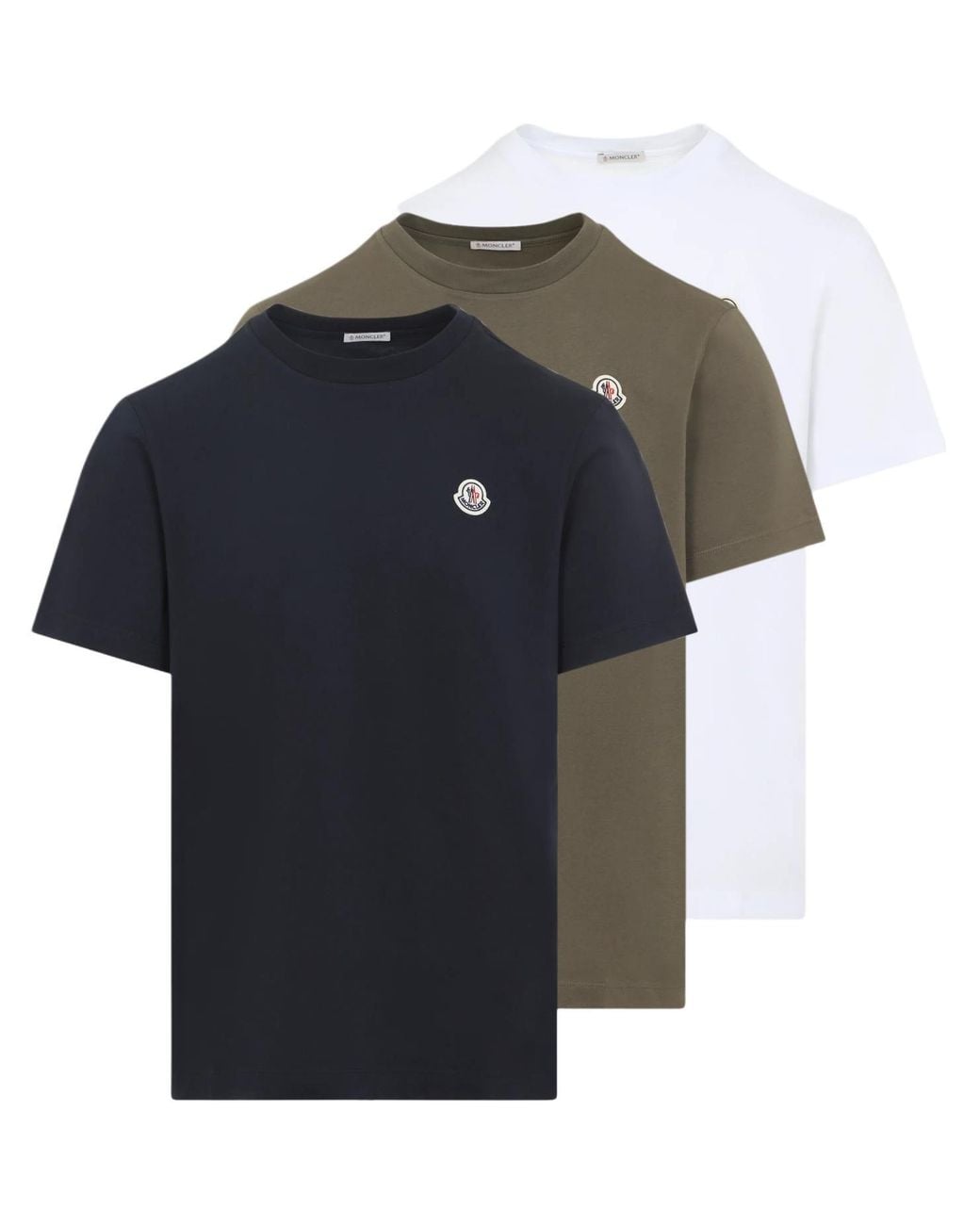 Moncler White Short-Sleeved T-Shirt for men