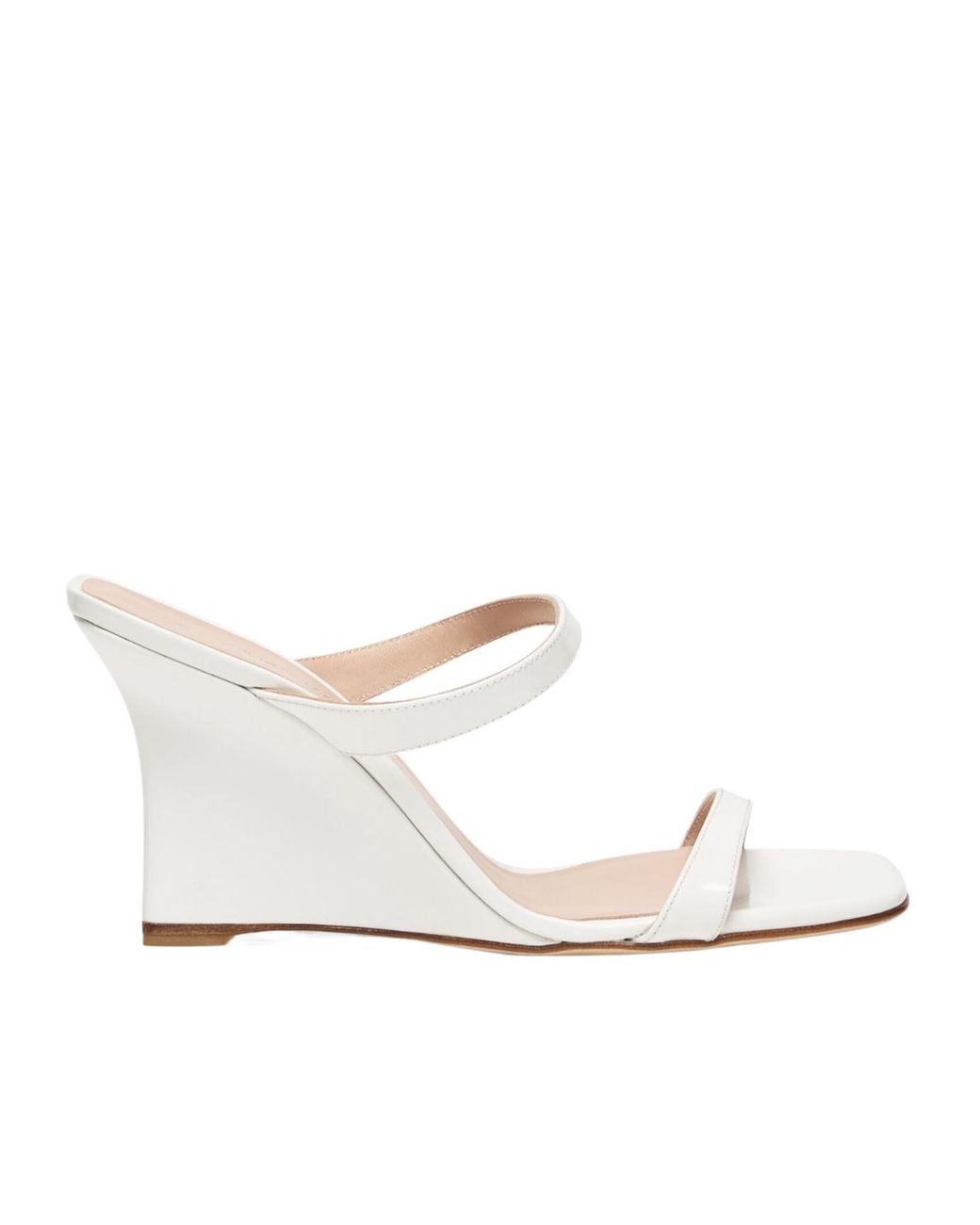 Stuart Weitzman White Vinnie Wedge Slide 85
