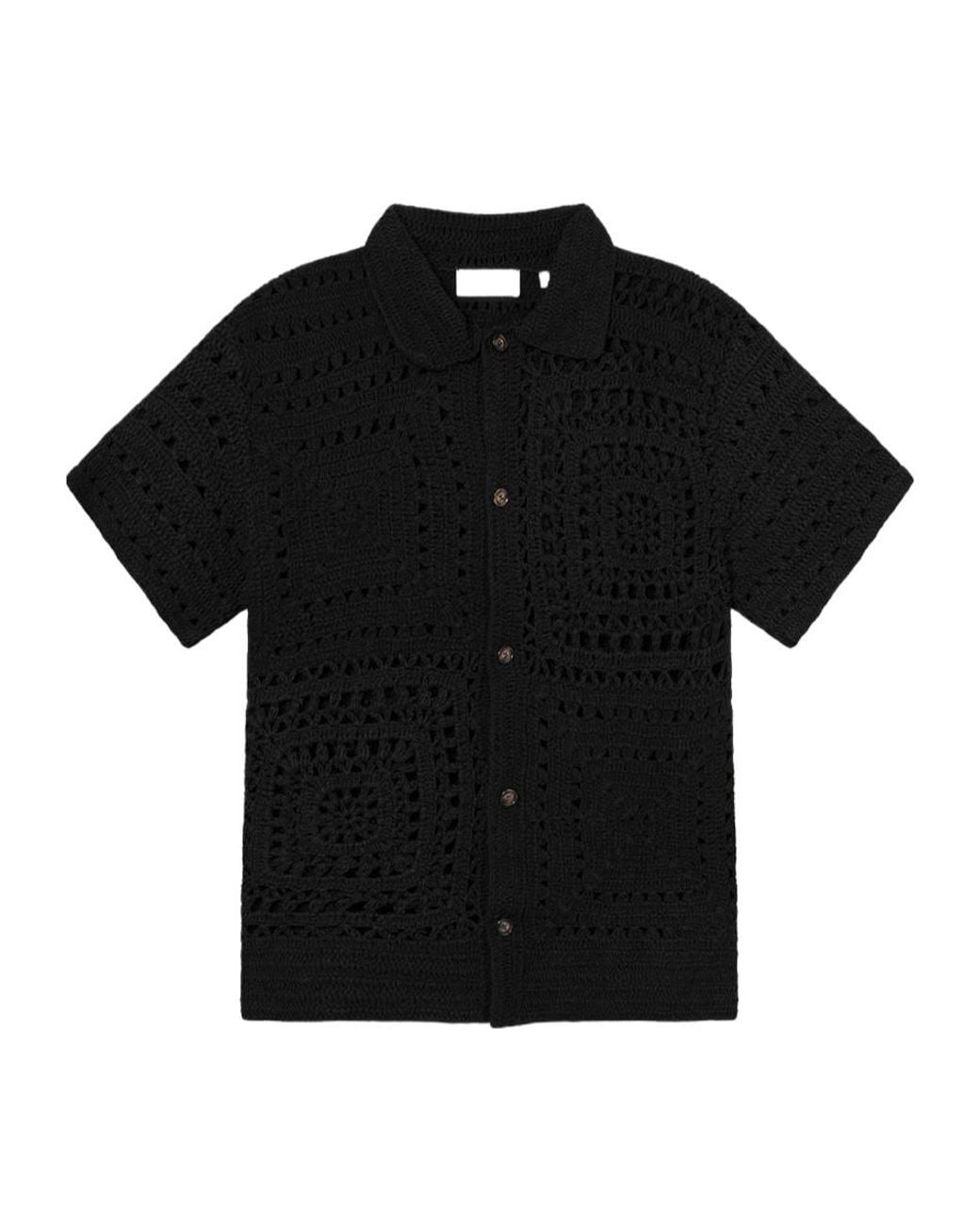 Les Deux Black Short-Sleeved Shirt for men