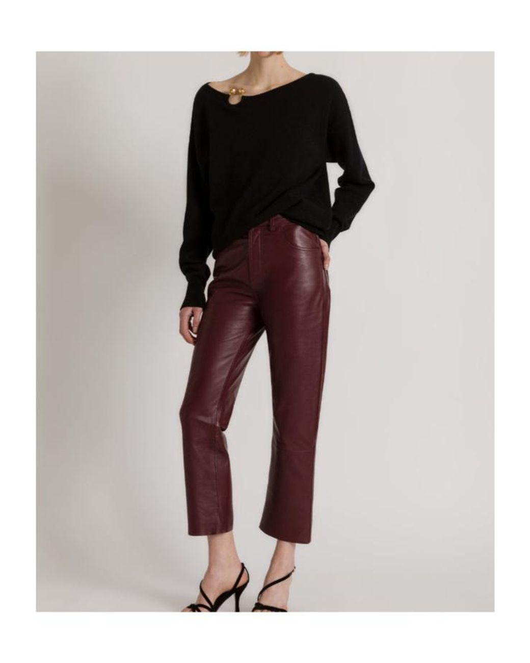 Alberta Ferretti Black Button-Embellished Boat-Neck Sweater