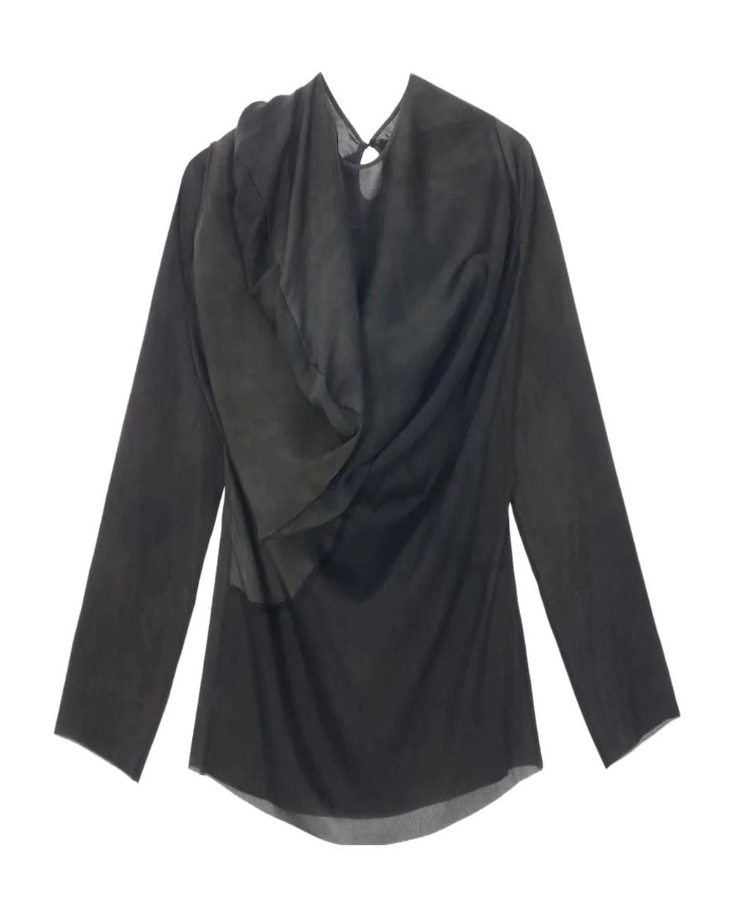 Uma Wang Blue Draped Asymmetric Blouse