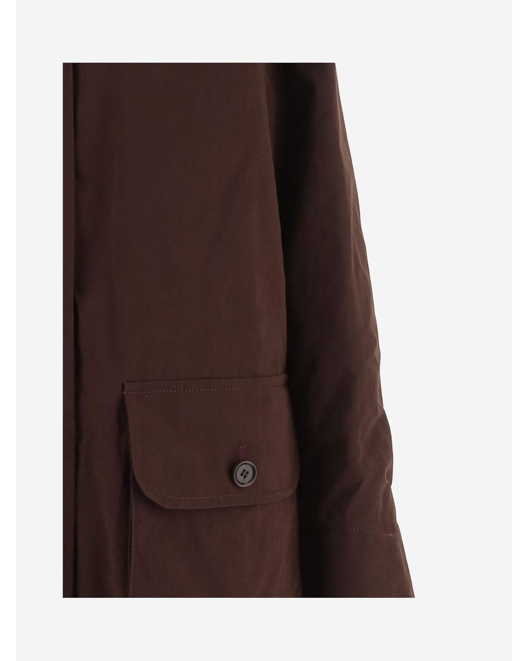 Aspesi Brown Long-Sleeved Straight-Hem Coat