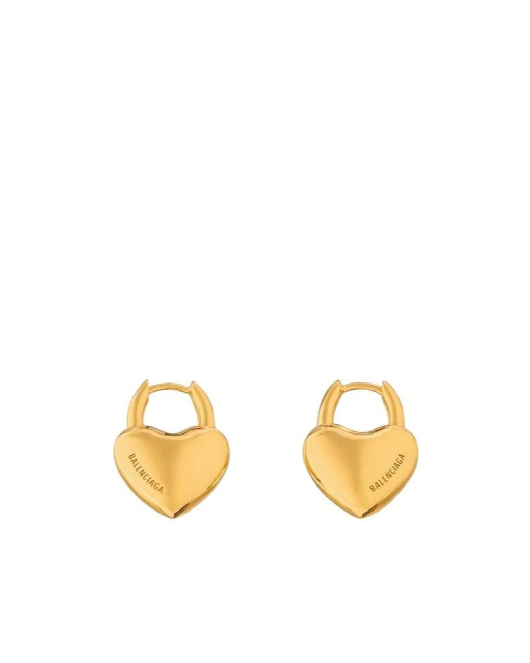 Balenciaga Metallic Minnie Heart Earrings