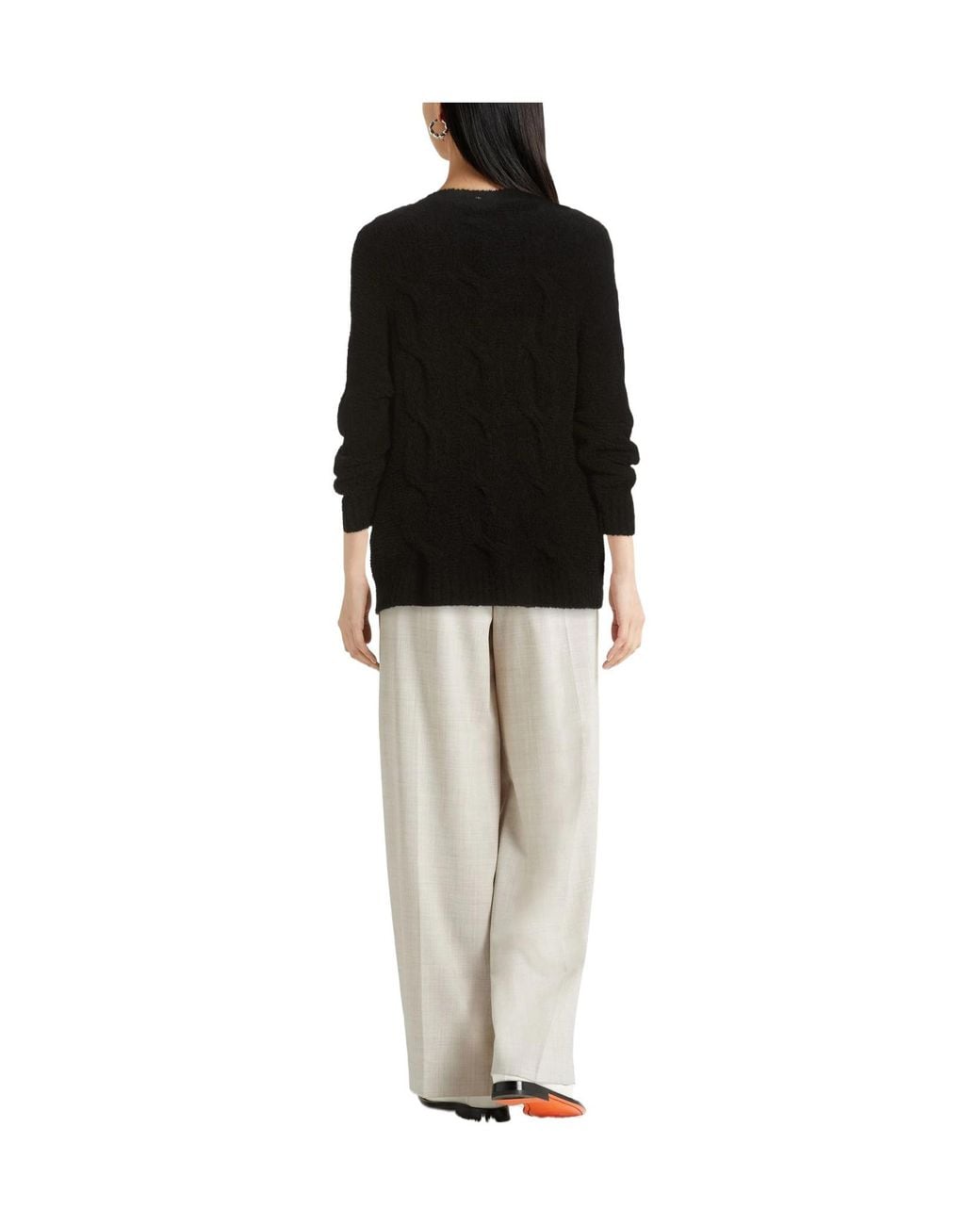 Sportmax Black Solid Color Knit Sweater